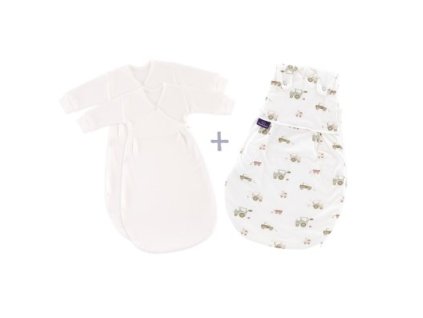 TRÄUMELAND Spací pytel Liebmich 3dílný set Little Farm Grün 56/62