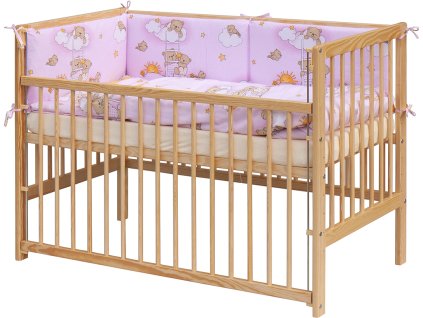 11622 detska postylka s kompletni vybavou scarlett 120 x 60 cm mracek ruzova