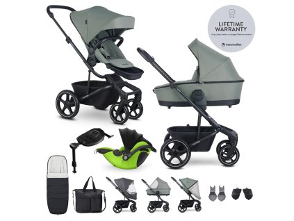 EASYWALKER Kočárek kombinovaný Harvey⁵ Agave Green XXL RWS + KIDDY Evoluna i-size 2 + základna