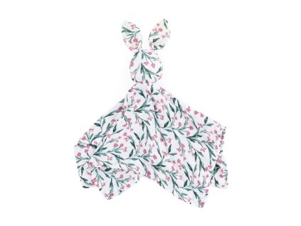 PETITE&MARS Mazlíček bambusový mušelínový Hugo Pink Meadow 0m+