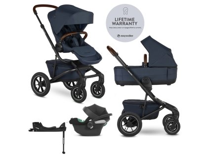 EASYWALKER Kočárek kombinovaný Jimmey 2v1 Indigo Blue LITE AIR + CYBEX Aton B2 i-Size + základna