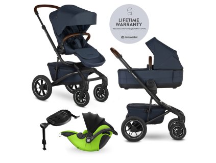 EASYWALKER Kočárek kombinovaný Jimmey 2v1 Indigo Blue LITE AIR + KIDDY Evoluna i-size 2 + základna
