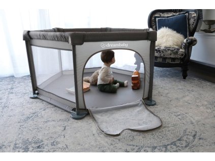 DREAMBABY Ohrádka Explore 6-hranná průměr(úhlopříčně) 140cm x (strana) 70cm Taupe