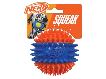 NERF DOG Hračka pro psy pískací míček se spiky 6,9 cm