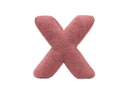 MEALINI Plyšové písmeno Růžové X