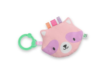 INGENUITY Hračka senzorická na C kroužku Crinklet™ mýval Deni 0m+