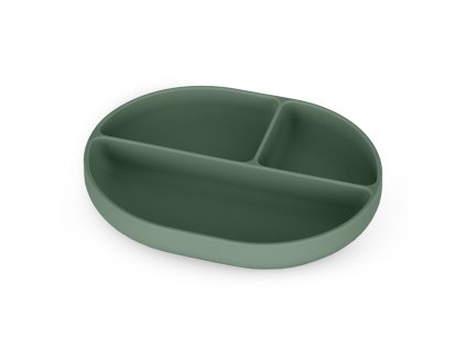 PETITE&MARS Talířek silikonový dělící oválný Take&Match Misty Green 6m+