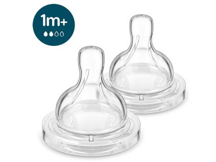 Philips AVENT Dudlík na láhev Anti-colic pomalý průtok 1m+, 2 ks