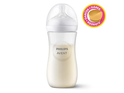 Philips AVENT Láhev Natural Response 330 ml, 3m+dárek PETITE&MARS Miska 6m+