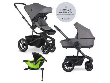 EASYWALKER Kočárek kombinovaný Harvey⁵ 2v1 Pebble Grey LITE AIR + KIDDY Evoluna i-size 2 + základna