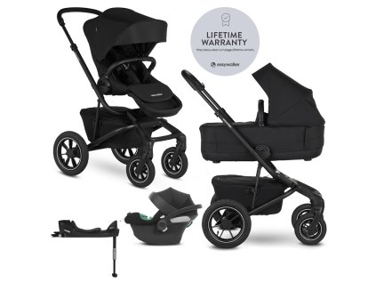 EASYWALKER Kočárek kombinovaný Jimmey 2v1 Pepper Black LITE AIR + CYBEX Aton B2 i-Size + základna