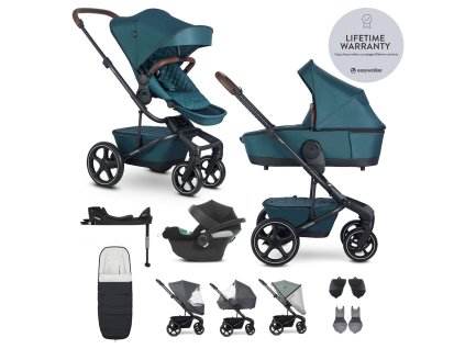 EASYWALKER SET Kočárek 4v1 Harvey⁵ Premium Jade Green XXL RWS + CYBEX Aton B2 i-Size