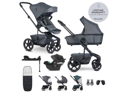EASYWALKER SET Kočárek 4v1 Harvey⁵ Premium Mineral Grey XXL RWS + CYBEX Aton B2 i-Size