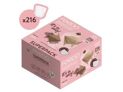 FEEDO Pleny jednorázové MIDI (od 4 do 9 kg), 216 ks, měsíční balení