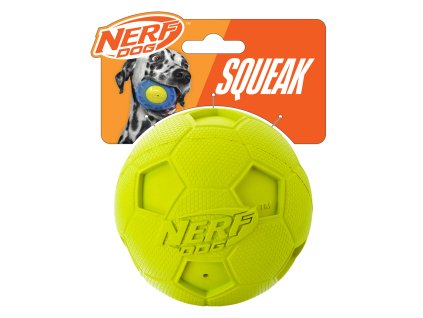 NERF DOG Hračka pro psy gumový pískací fotbalový míč 10 cm