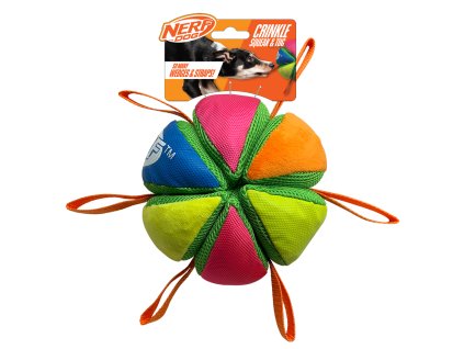NERF DOG Hračka pro psy plyšový pískací a křupavý míček 15 cm