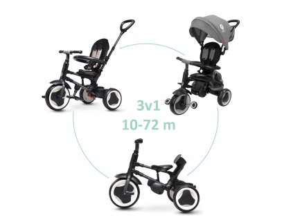 QPLAY Tříkolka Rito eva plus Grey, věk 10-72 měsíců