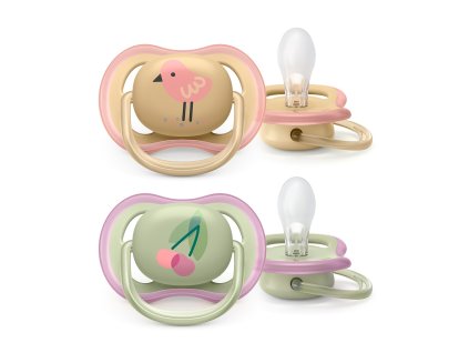 Philips AVENT Šidítko Ultra air Obrázek 0-6m dívka (třešeň), 2 ks