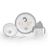 INTERBABY Jídelní set ZVÍŘÁTKA +6M - šedý