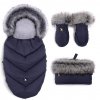 COTTONMOOSE Set zimní fusak, rukavice a rukávník Moose Yukon Blue