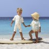 LÄSSIG Short Sleeve Rashguard flowers sea foam 19-24 mo.