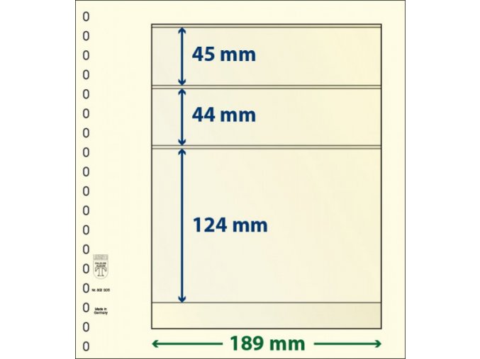 Albové listy 802305P - 3 kapsy T-Blank Lindner