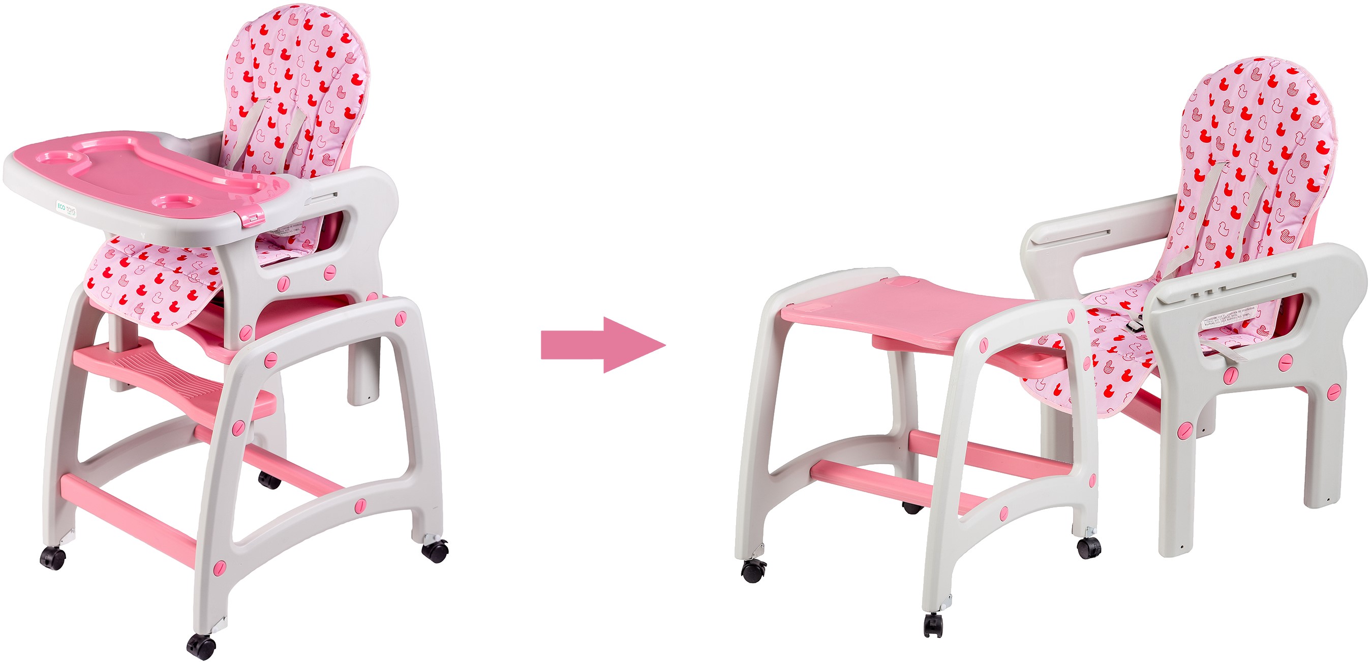 Ecotoys-jidelni-zidlicka-3-v-1-ruzova-6