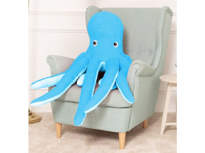 plysova chobotnice Eva 80 cm modra