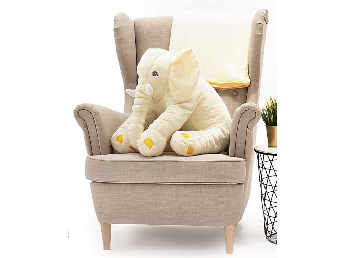 plysovy slon belly 70 cm bily