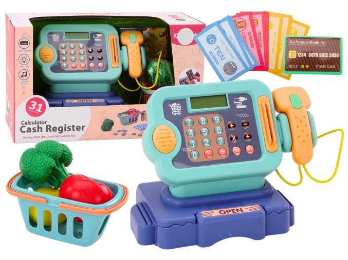 detska pokladna Calculator Cashier modra
