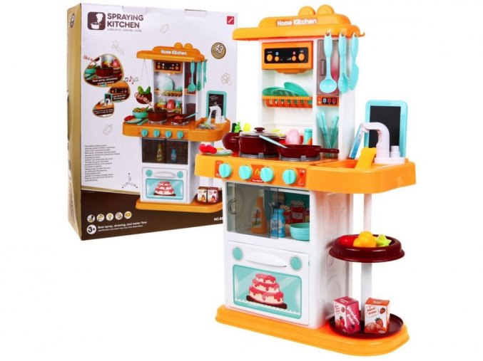 Majlo Toys detská kuchynka so zvukmi a parou - žltá