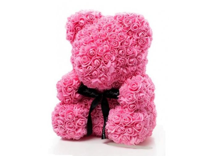 Medvedík z ruží ružový Rose Bear 40 cm