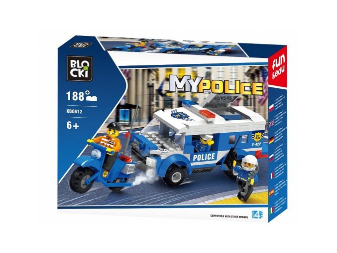 Blocki policajné auto a motorka 188 dielikov