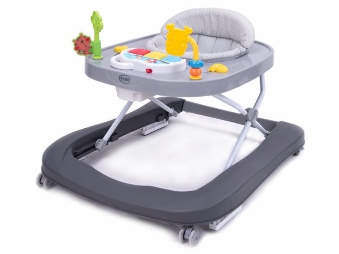 4Baby chodítko walk n push tmave sede 2