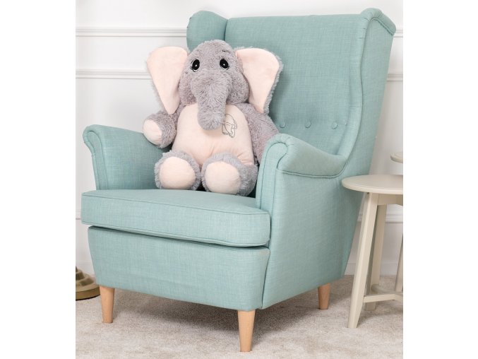 plysovy slon Belly sedo ruzovy 70 cm