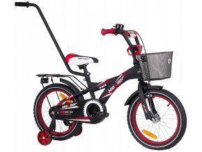 Detský bicykel Mexller BMX s vodiacou tyčou čierno-červený 16"