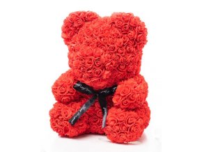 Medvedík z ruží červený Rose Bear 40 cm