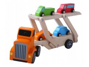 Ecotoys drevené autíčko  + 4 autíčka