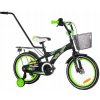 Detský bicykel Mexller BMX s vodiacou tyčou čierno-zelený 16"