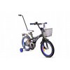 Mexller detský bicykel BMX 16" s vodiacou tyčou čiernomodrý