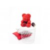 Medvedík z ruží červený Rose Bear 40 cm