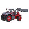 Traktor na dalkove ovladani cerveny s cervenou vleckou 1 28 7