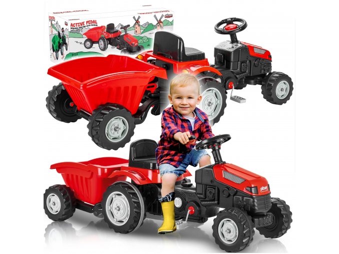 slapaci traktor Active Pedal cerveny