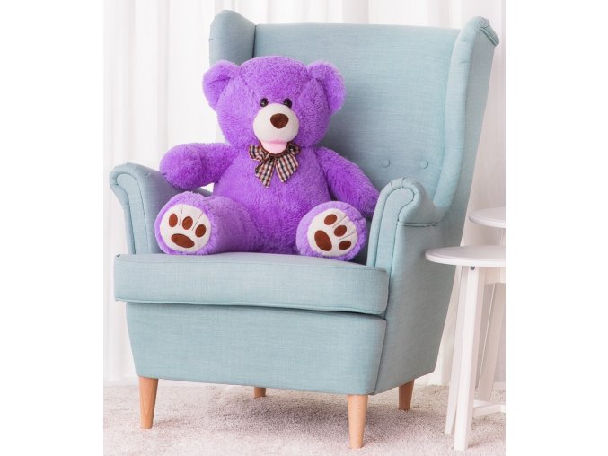 plysovy medved Maty 90 cm fialovy