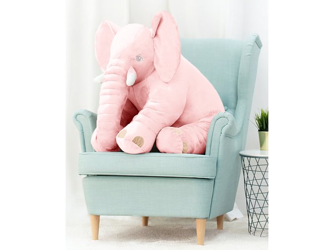 plysovy slon belly 70 cm ruzovy
