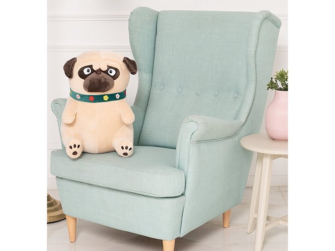 plysovy pejsek Mops 40 cm