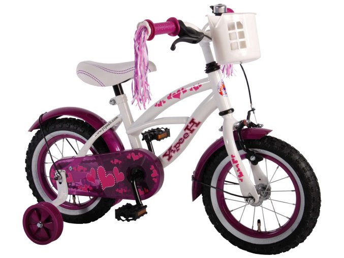 Volare detske kolo Heart Cruiser 12 palcu fialove