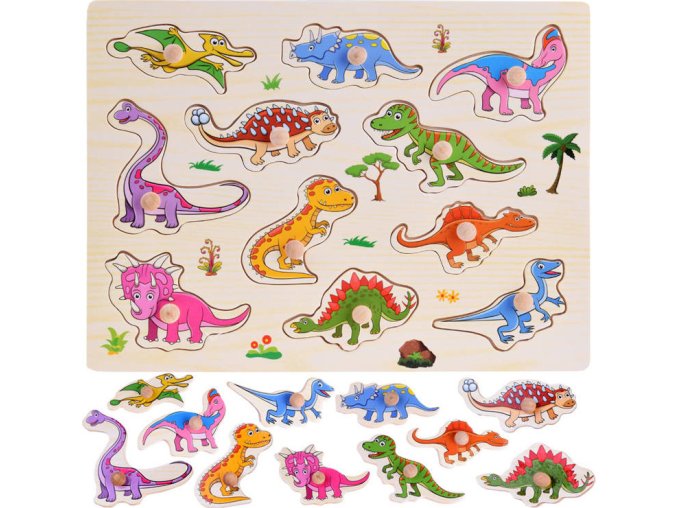 Dřevěné puzzle DINOSAUŘI 11 dílků