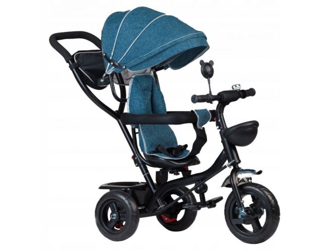 Ecotoys trikolka s otocnym sedadlem 2v1 zeleno modra