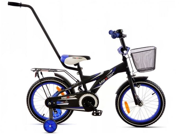 Mexller detsko kolo s vodici tyci 16 cerno modre